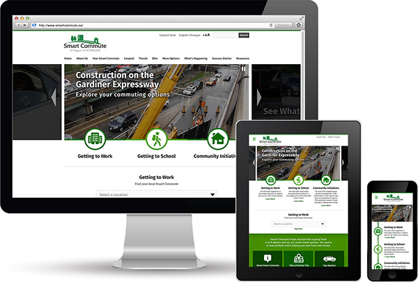 Metrolinx Smart Commute Responsive Website Design by 108 ideaspace